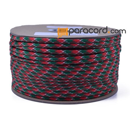 Bored Paracord Brand 550 Type III Paracord - Holly Jolly - 250 Feet Spool