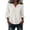 White, variant on Women's V-Neck Cotton Linen Blouse 3/4 Sleeve Casual Loose Fit Lightweight Tops for Daily Wear