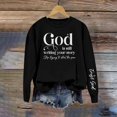 thumbnail image 2 of Holzkary Sweatshirts for Women Hoodies God Is Writing Your Story Sweatshirt Grahpic Crewneck Drop Shoulder Shirts Graphic Printed Pullover Top Comfy Fall Winter Outfits Clothes 2025 Fashion Black L, 2 of 4