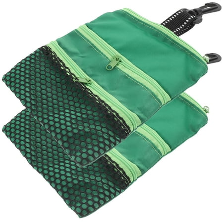 WHAMVOX 2 Pcs Golf Ball Nail Bag Accessories Valuable Pouch Storage Green