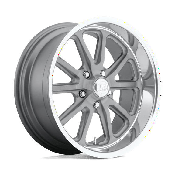 18x7 US Mags U111 Rambler Textured Gray W/ Diamond Cut Lip Wheel 5x4.5 (1mm)