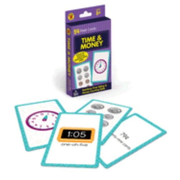 Pre-Owned Brighter Child Time and Money Flash Cards Grade K-3 (54 cards)
