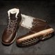 thumbnail image 4 of Botas Tobillo Felpa Cuero PU Cómodas Invierno Cálidas para Hombre Zapatos Al Aire Libre, 4 of 9