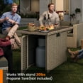 thumbnail image 6 of MRUAKA Outdoor Patio Furniture Set, 8-Piece Modular Sectional Sofa With Tea Table、Gas stove table and Free Cushion, PE Wicker Outdoor Conversation Set for Patio, Garden, Backyard,gray, 6 of 10