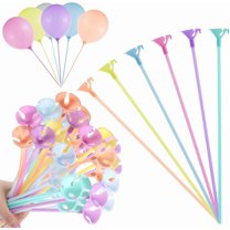 40 Pcs Balloon Sticks with Base, NOGIS Plastic Balloon Sticks Baloon Holder Balloon Straws for Party, Birthday, Wedding, Anniversary Decoration, Colorful