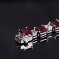 thumbnail image 3 of Lakshya Jewel LLC 14k White Gold Finish Lab Created Ruby Princess Cut Women's Tennis Bracelet, 3 of 4