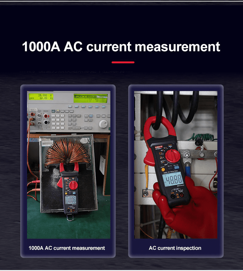 UNI-T Uni-trend Multimeter clamp meter UT206A+ clamp meter Clamp current meter Ammeter 1000V Voltmeter Voltage Frequency Professional Electrical Integrated Meter(UT206A+)