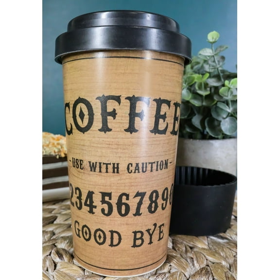 Paranormal Ouija Talking Spirit Board Reusable Travel Mug Cup W/ Lid And Sleeve