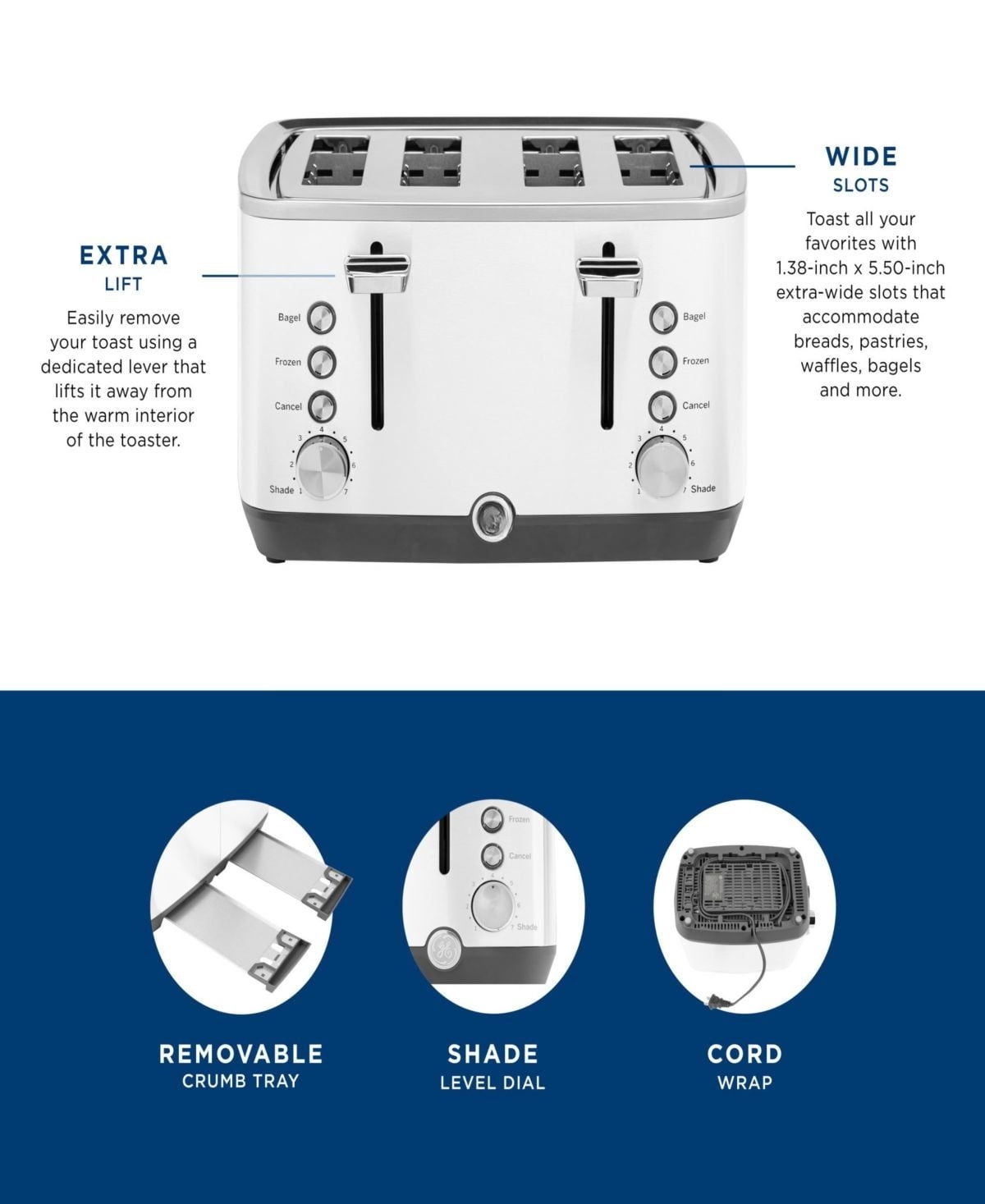 4 - slice toaster with separate controls and extra - wide slots