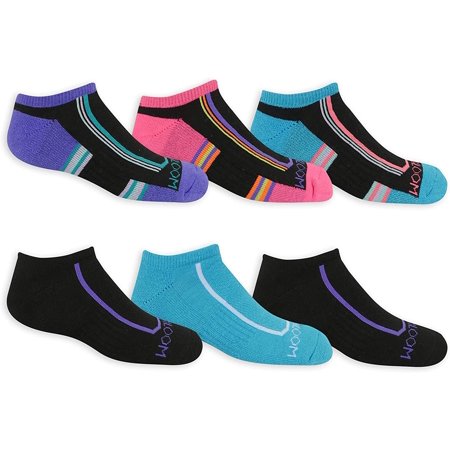 Fruit of the Loom girls Everyday Active Cushioned No Show Socks 6 Pair ...