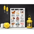 thumbnail image 4 of Inspirational Motivational God Says I Am Poster Canvas Wall Art for Nursery Home Decor Christian Farm Animals Canvas Print Painting Ready to Hang Gifts - Easel & Hanging Hook 12x15 Inch, 4 of 5