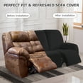 thumbnail image 3 of CJC Velvet Recliner Covers, Stretch Armchair Slipcovers, 8-Piece for 3 Cushion Reclining Sofa Couch, 3 Seater Recliner Protector, 6 Colors, 3 of 8