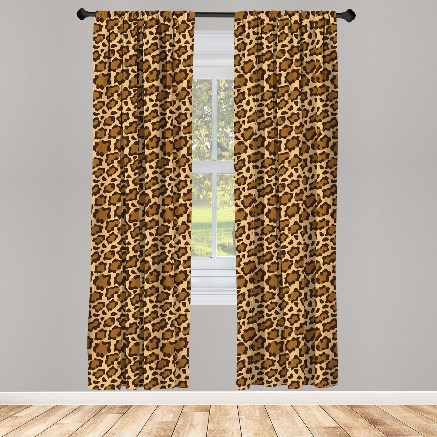 Leopard Print Curtains 2 Panels Set, Rhythmic Altered Version of ...