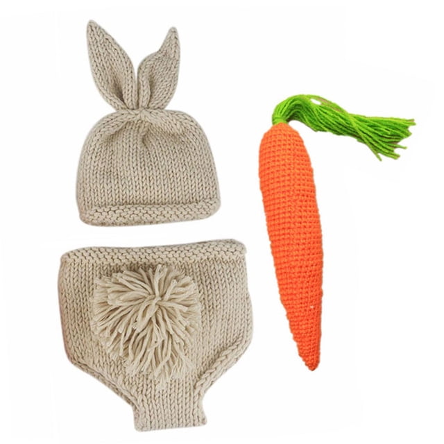 1 juego de ropa para sesión de fotos de bebé recién nacido, gorro con de conejo para niños y niñas de 0 a 6 años Con rábano Zulema Traje de fotografía