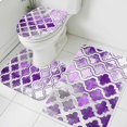 thumbnail image 3 of Purple Morocco Bath Mat 3 Piece Bathroom Rug Set, Rustic Country Smear Street Mottled Art Non Slip Bath Rug Contour Mat and Toilet Lid Cover, Absorbent Shower Mats Soft Bath Rugs and Mats Sets, 3 of 8