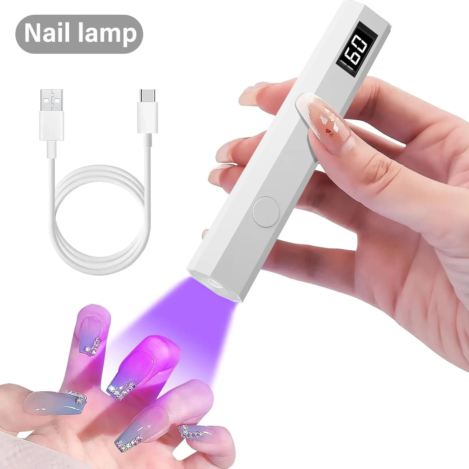 YIKOOLIN Handheld UV/LED Light for Nails 12W Portable Mini UV Light for Gel Nail 2 Timer Setting LED Nail Lamp Home Use