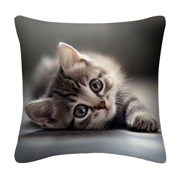 Silla Linda para Dormitorio, Adorable Animales Cobertura de Almohada 45x45cm con Bordado Falso, Poliéster Suave para la Decoración Del Sofá, Silla Almohadas Decorativas