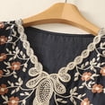 thumbnail image 3 of Vestidos Casuales Para Mujer, Blusas De Mujer De Moda Blusa de moda para mujer con cuello en V, manga corta y botones bordados de lino sintético, 3 of 5