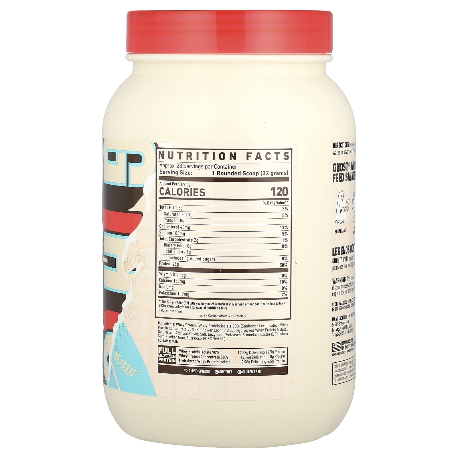 Ghost Whey Protein, Fruity Cereal Milk®, 2lb (924 g)