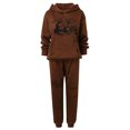 thumbnail image 4 of Gibobby Conjunto de sudadera y pantalones Trajes de jogging para mujer Conjunto de chándal de dos piezas con capucha y pantalones largos(Marrón,XL), 4 of 5