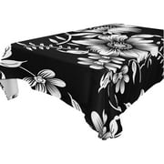 SKYSONIC Floral Pattern Tablecloth Waterproof Washable Polyester Square Table Cover Durable Tablecloth for Kitchen Dining Table Party Decor (54 X 72 Inch)