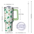 thumbnail image 3 of 40oz Stainless Steel Tumbler Avocado Vacuum Insulated Travel Cup with Handle Flip Straw Lid Leak Proof Gift for Him Her, 3 of 5