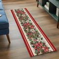 thumbnail image 5 of Christmas Poinsettia Kitchen Runner Rug 2x6 Washable Runners for Hallway Non Slip Winter Xmas Berry Leaf on Linen Large Area Rug Indoor Floor Carpet for Bathroom Laundry Entryway Bedroom Living Room, 5 of 8