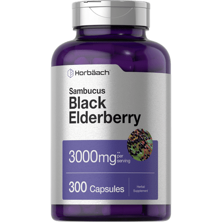 Sambucus Black Elderberry 3000mg | 300 Capsules | by Horbaach