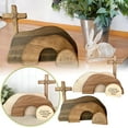 thumbnail image 6 of Empty Tomb Easter Scene & Cross Wooden Decor - He is Risen Jesus Tomb Tray Set, Christian Easter Resurrection Decoration for Home, Office, Tabletop, 6 of 6