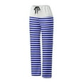 thumbnail image 4 of Otvok Women Casual Striped Print Trousers Bandage Comfortable Straight Pants, 4 of 6