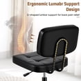 thumbnail image 6 of edx Height Adjustable Office Desk Chair, Low-Back Lumbar Support Rolling Work Swivel Task Chair with Wheels for Home Office Bedroom, Black, 6 of 9