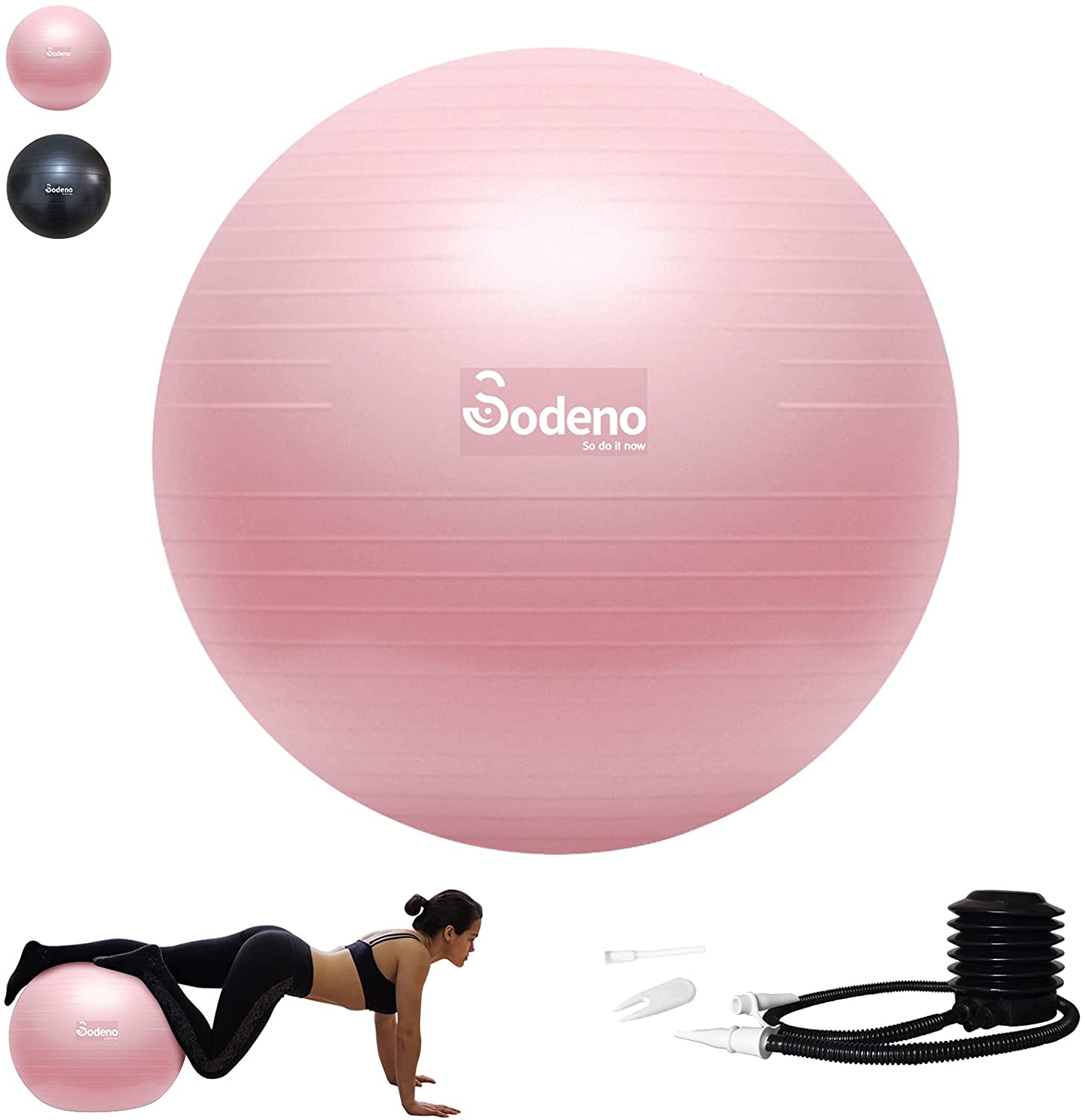 Ballon D'exercice FLO 360 65 Cm Avec Pompe Rose - Yoga Pilates Gym Maison Neuf Scellé