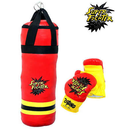 Last Punch Super Fighter Children's Boxing Gloves & Punching Bag Set 8oz or (Boxing Best Defensive Fighters)