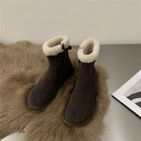 

Women s Warm Snow Boots Winter Slip Resistant Wear-Resistant Plush Thick Cotton Boots Outdoor Walking Shoes