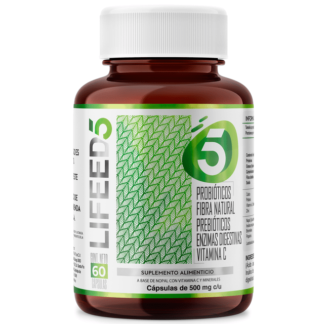 PROBIÓTICOS 50 Billones con Enzimas Digestivas Lifeed5 60 cápsulas. LIFEED5 PROBIOTICS