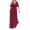 DT-Wine, variant on DailyTrove Women's Plus Size Split Maxi Dress-Short Sleeve-High-Slit-Polyester Blend-for Beach Vacation/Party-Flowy Plus Size