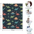thumbnail image 4 of DarkBlue Dinosaurs Leaves Pattern Blanket,Comfortable Soft Flannel Throw Blanket,All Season,Warm Lightweight Blankets for Sofa Bed Couch Living Room Chair,30"x40", 4 of 4