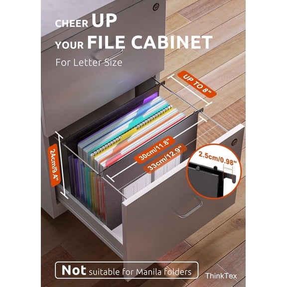 Plastic Expanding Hanging File Folders, 7 Innovative 1.2" Accordian Pockets, Large Capacity, Multi-Color Tabs, Letter Size for Filing Cabinet - 3 Packs