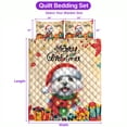 thumbnail image 5 of Merry Christmas Santa Maltese Scarf Twinkling Lights Xmas Holiday Quilt Bedding Set Maltese Dog Lover Gifts Idea 1 Blanket Bed Cover 2 Pillowcases - 00022, 5 of 5