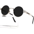 thumbnail image 1 of Gafas de Sol Redondas Steampunk AIEYEZO con Montura Metálica 100% UV400, 1 of 7
