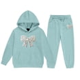 thumbnail image 4 of RMGVDSD Girls Sweatsuit Fall Bow Print Hoodie Sweatshirt Pants Set with Pockets Casual Two Piece Outfit Comfortable Stylish Clothing, 4 of 6
