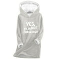 thumbnail image 3 of Pxxlle Yes, I'm Always Freezing Hoodies for Women Comfort Sherpa Fleece Lined Hooded Pullover Tops Casual Long Sleeve Long Loungewear Gray M, 3 of 4