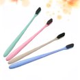 thumbnail image 3 of 4Pcs Soft Toothbrushes For Adults Bamboo Charcoal Wheat Straw Protect Gums, 3 of 8