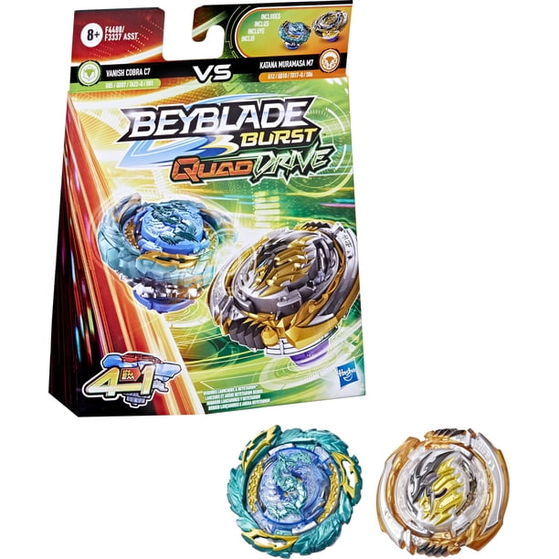 Peonza Beyblade Hasbro Burst QuadDrive Katana Muramasa M7 y Vanish Cobra C7