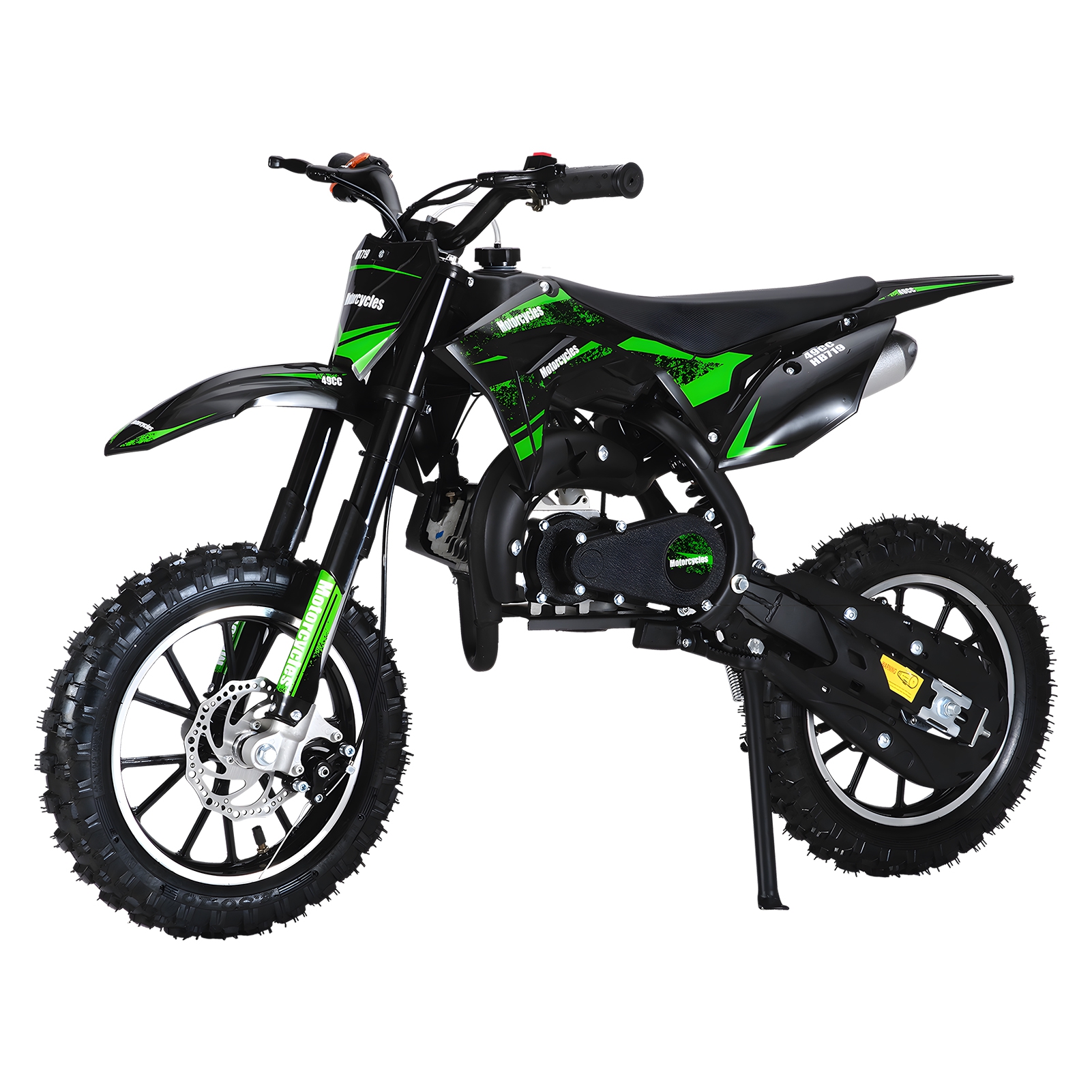 Jiledu Mini Kid Dirt Bike, 49CC 2-Stroke Gass Powered Motorcycle with Off-Rode Tire, Front Rear Disc Brakes, Shock Absorption Pocket Motorbike, Up to 25 Mph, Max Load 330 LBS
