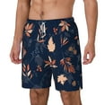thumbnail image 2 of Balery Autumn Leaves With Blue Mens Swim Trunks Swim Shorts for Men Quick Dry Inseam Beach Shorts with Compression Liner Pocket-Small, 2 of 9