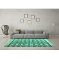 thumbnail image 3 of Ahgly Company Machine Washable Indoor Square Abstract Turquoise Blue Modern Area Rugs, 5' Square, 3 of 4