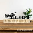thumbnail image 5 of Craftnamesign Custom Airplane Wooden Desk Name Plate, Pilots Metal Desk Nameplate, Airplane Sign, 5 of 5