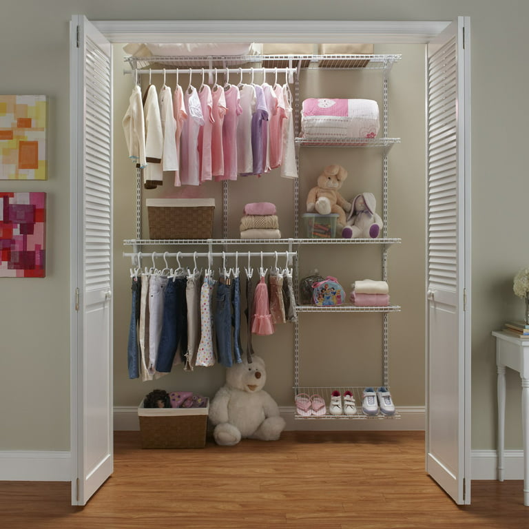ClosetMaid ShelfTrack 7-ft to 10-ft Wide Closet Organizer Kit, White