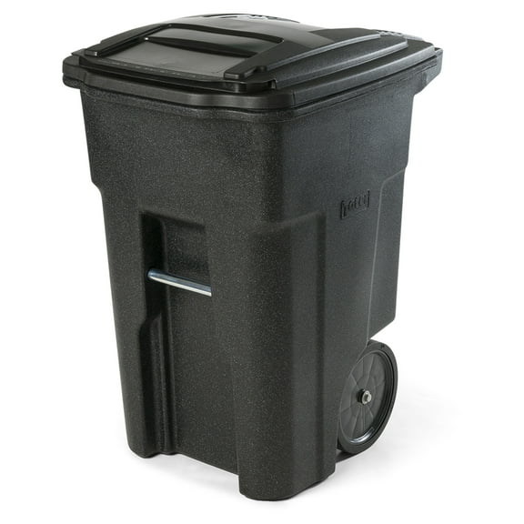 Toter 48 Gal. Trash Can Blackstone with Quiet Wheels and Lid